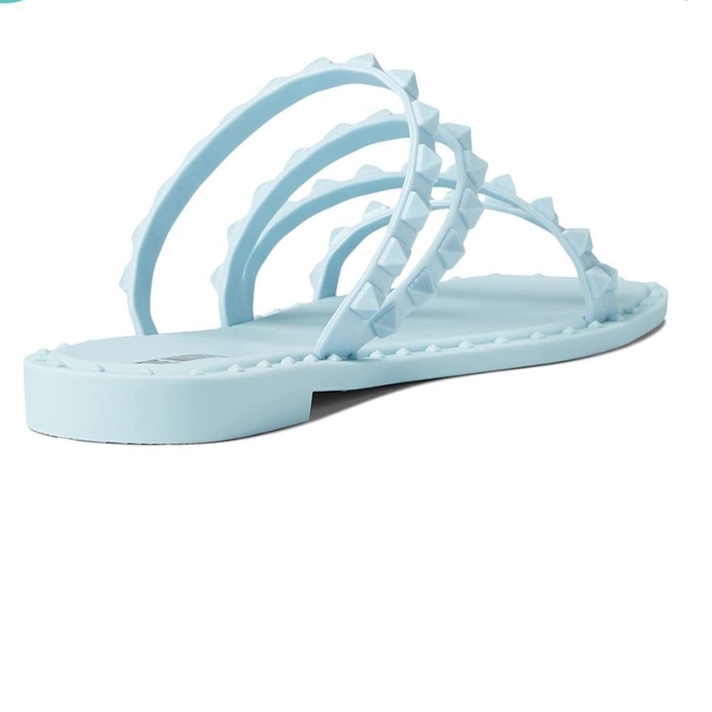 BRAND NEW WILD DIVA JELLY TRIPLE STRAP STUDDED SLIP-ON WOMEN"S SANDAL - Picture 11 of 16